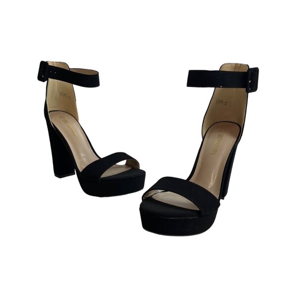 Dream Pairs Women's Black Suede Hi-Lo High Heeled Platform Pump Sz 9.5 - NWOB - Picture 1 of 11